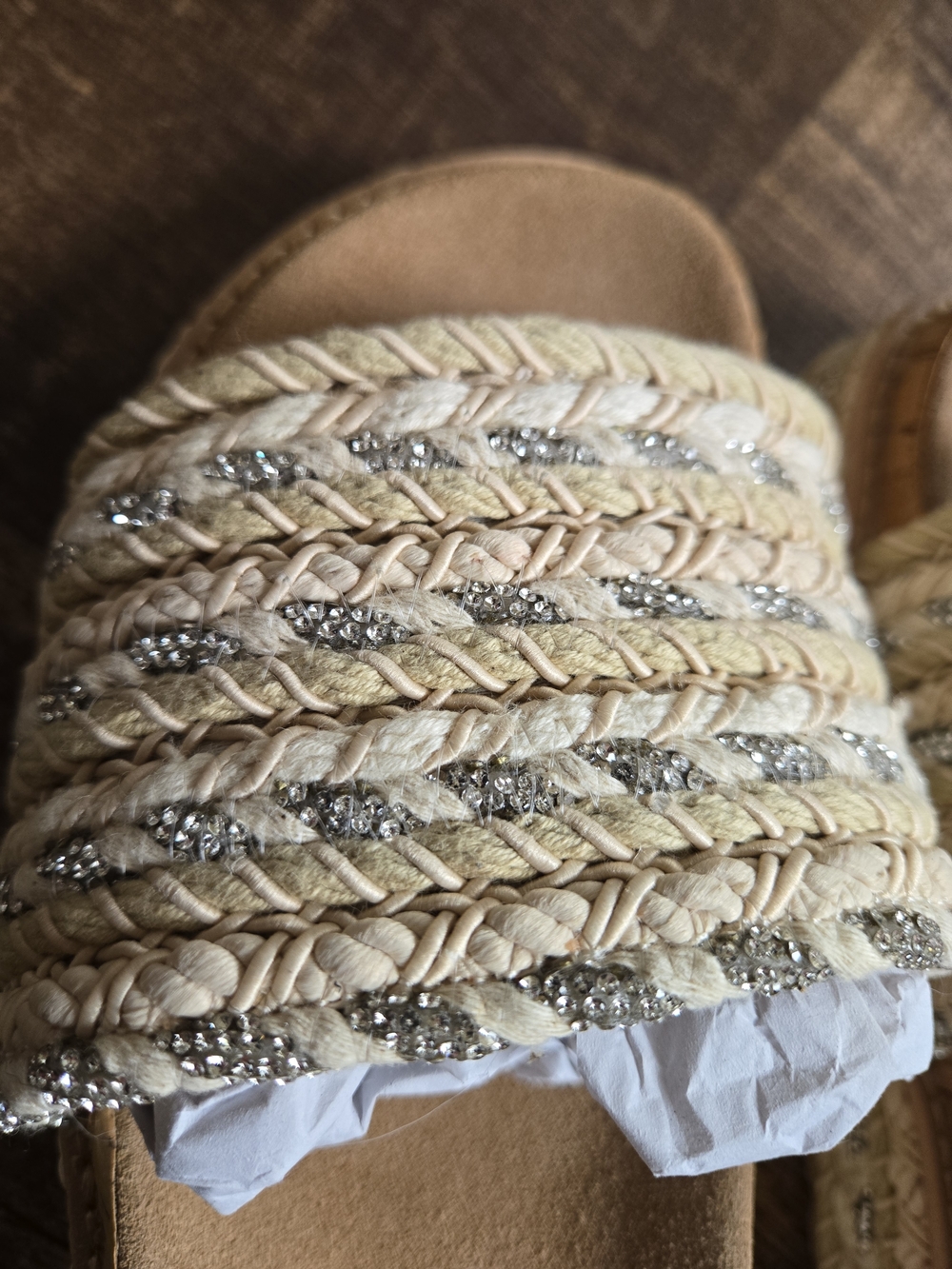 Steve Madden Braided Slide Sandals in Natural Straw Size 11 - Picture 4 of 5